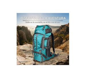 MOCHILA CAMPING 65L CELESTE