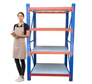 Estante Mini Rack 120x60x200 cm 800 kg Azul Naranjo Gris