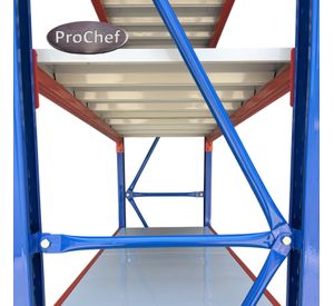 Estante Mini Rack 120x60x200 cm 800 kg Azul Naranjo Gris