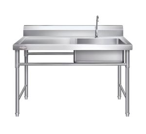 Lavafondos Acero Inox. 120x60x90 cm. Secador izquierdo