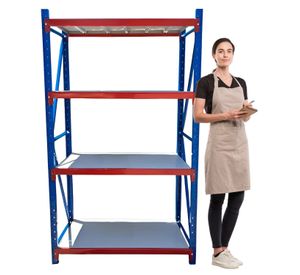 Estante Mini Rack 120x50x200 cm 400 Kg Azul Naranjo Gris
