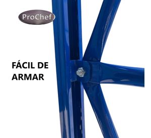 Estante Mini Rack 120x50x200 cm 400 Kg Azul Naranjo Gris