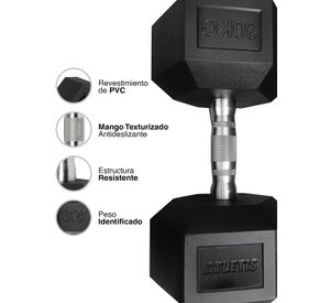 Mancuerna Hexagonal 30 Kg Negro