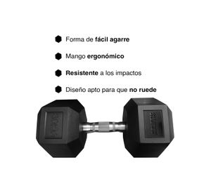 Mancuerna Hexagonal 30 Kg Negro