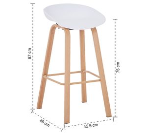 Pack 4 Pisos de Bar Estilo Nórdico Blanco