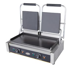 Plancha Sandwichera doble Panini Grill Acero Inox.