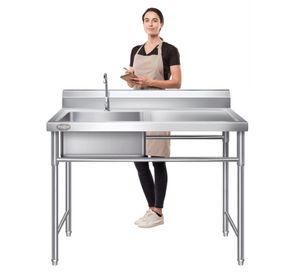 Lavafondos Acero Inox. 100x60x90 cm. Secador derecho