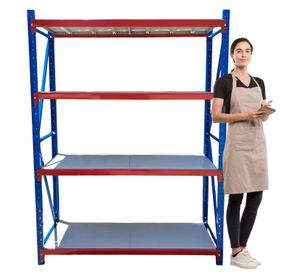 Estante Mini Rack 150x50x200 cm 400 kg Azul Naranjo Gris