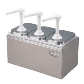 Dispensador de salsa 3x2 Lt. Acero inoxidable