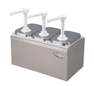 Dispensador de salsa 3x2 Lt. Acero inoxidable