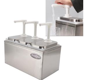 Dispensador de salsa 3x2 Lt. Acero inoxidable