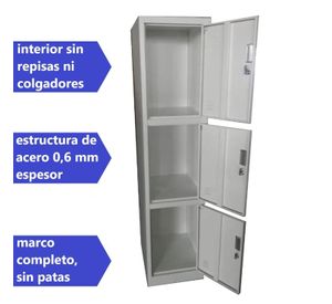 Locker Casillero metálico 1 Cuerpo 3 Puertas