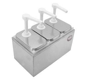 Dispensador de salsa 3x2 Lt. Acero inoxidable