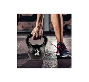 Kettlebell Mancuerna Pesa Rusa Cemento 10 Kg Negro