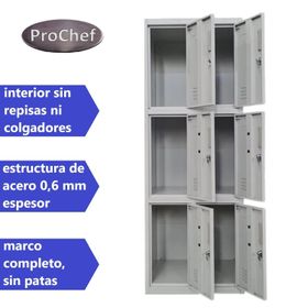 Locker Casillero metálico 2 Cuerpos 6 Puertas