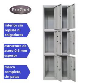 Locker Casillero metálico 2 Cuerpos 6 Puertas