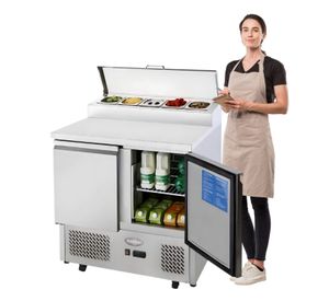 Mesón Refrigerado Pizzero 90 Cm. 300 Lt. Ac. Inox.