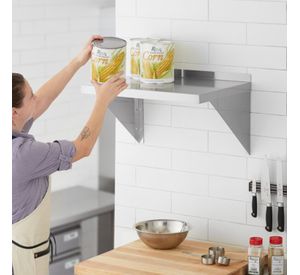 Repisa Mural Lisa 60x30 cm Acero Inoxidable WS-600