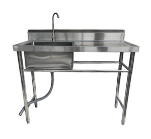 Lavafondos Acero Inox. 120x60x90 cm. Secador derecho