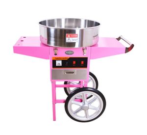 Máquina algodonera de algodón de azúcar con carro