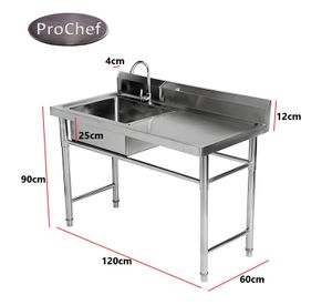 Lavafondos Acero Inox. 120x60x90 cm. Secador derecho