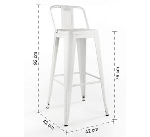 Pack 4 Piso Taburete Tolix Respaldo Blanco