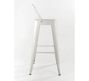 Pack 4 Piso Taburete Tolix Respaldo Blanco