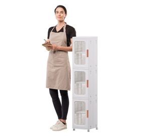 Carro Armario Plástico 3 niveles 25x29x126 cm.