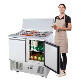 Mesón Refrigerado Saladette 90 Cm. 300 Lt. Ac.Inox ESL3800