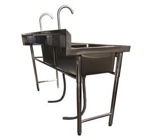 Lavafondos Doble Acero Inox. 175x60x90 cm. Secador derecho