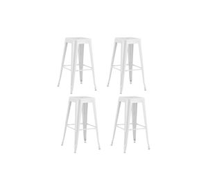 Pack 4 Pisos de Bar Metal Tolix Blanco