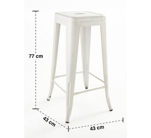 Pack 4 Pisos de Bar Metal Tolix Blanco