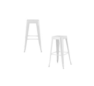 Pack 4 Pisos de Bar Metal Tolix Blanco