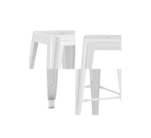 Pack 4 Pisos de Bar Metal Tolix Blanco