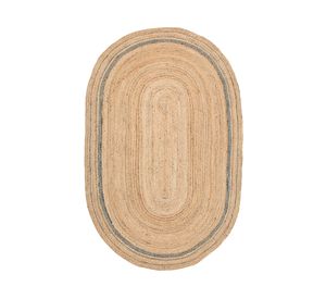 Alfombra yute oval línea 240x150 cm verde