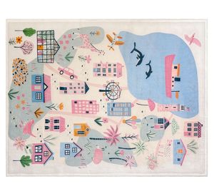 Alfombra kids ciudad 100x150 cm pink
