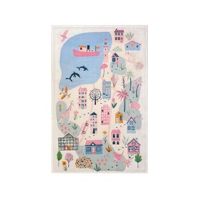 Alfombra kids ciudad 100x150 cm pink