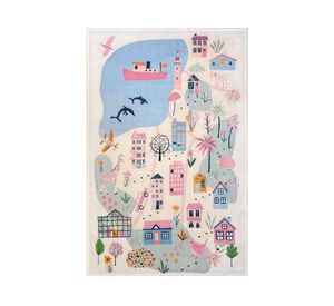 Alfombra kids ciudad 100x150 cm pink