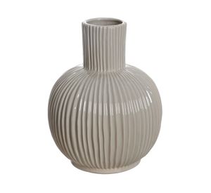 Florero cerámica redondo líneas 25 cm