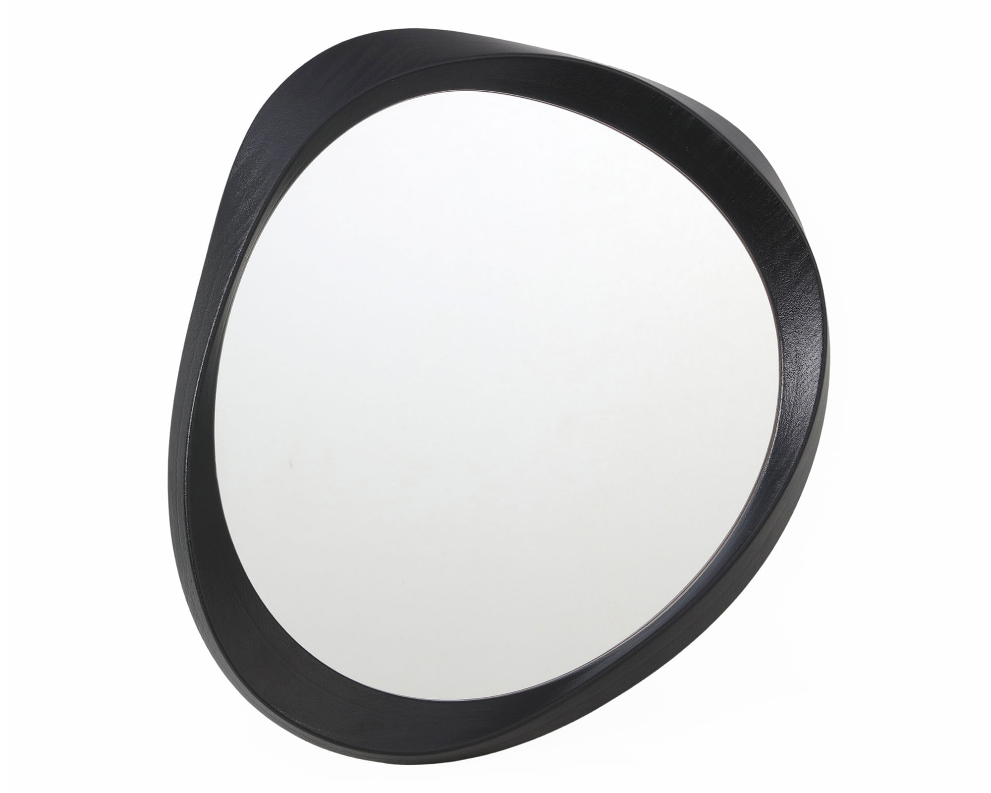M+Design Espejo redondo plástico negro 66 cm