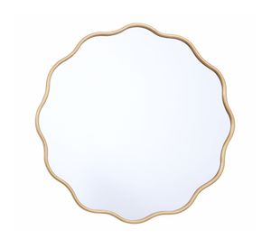 Espejo ondas metal dorado 55 cm