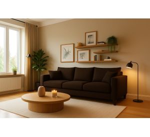 Sofá 3 Cuerpos Pipa Café Tela – Confort y Estilo para tu Hogar