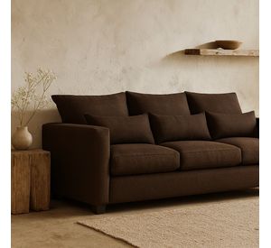 Sofá 3 Cuerpos Pipa Café Tela – Confort y Estilo para tu Hogar