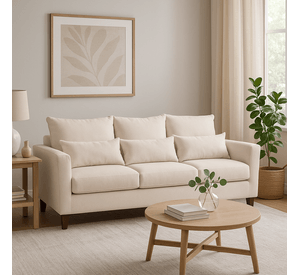 Sofá 3 Cuerpos Petra Beige Tela – Confort y Estilo para tu Hogar