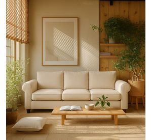 Sofá 3 Cuerpos Pavia Beige Tela – Confort y Estilo para tu Hogar