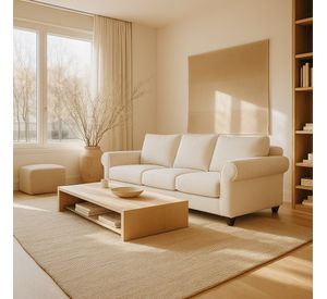 Sofá 3 Cuerpos Pavia Beige Tela – Confort y Estilo para tu Hogar