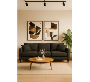 Sofá 3 Cuerpos Pipa Gris Oscuro Tela – Confort y Estilo para tu Hogar