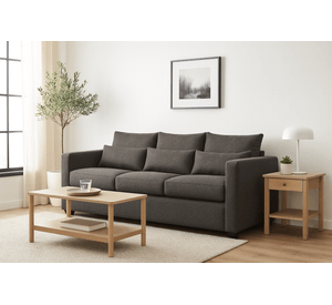 Sofá 3 Cuerpos Pipa Gris Oscuro Tela – Confort y Estilo para tu Hogar