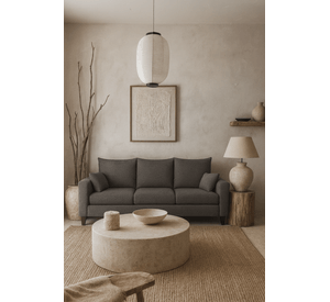 Sofá 3 Cuerpos Petra Gris Oscuro Tela – Confort y Estilo para tu Hogar