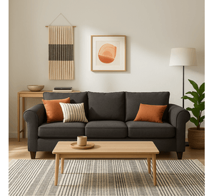 Sofá 3 Cuerpos Pavia Gris Oscuro Tela – Confort y Estilo para tu Hogar